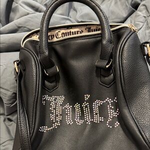 Juicy Couture Black Satchel with Rhinestone Logo